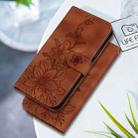 For Infinix Hot 50 4G Lily Embossed Leather Phone Case(Brown) - 2