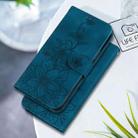 For Infinix Hot 50 4G Lily Embossed Leather Phone Case(Dark Blue) - 2