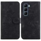 For Infinix Hot 50 5G Lily Embossed Leather Phone Case(Black) - 1