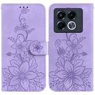 For Infinix Note 40 5G Lily Embossed Leather Phone Case(Purple) - 1