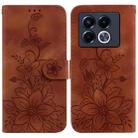 For Infinix Note 40 5G Lily Embossed Leather Phone Case(Brown) - 1