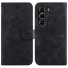 For Infinix Hot 50 Pro+ 4G Lily Embossed Leather Phone Case(Black) - 1