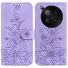 For Infinix Zero 40 4G / 5G Lily Embossed Leather Phone Case(Purple) - 1