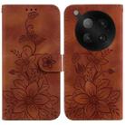 For Infinix Zero 40 4G / 5G Lily Embossed Leather Phone Case(Brown) - 1