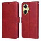 For OnePlus Nord CE 3 Lite / Nord N30 Classic Calf Texture Flip Leather Phone Case(Red) - 1