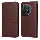For OnePlus 12 Classic Calf Texture Flip Leather Phone Case(Brown) - 1