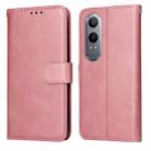 For OnePlus Nord CE4 Lite Classic Calf Texture Flip Leather Phone Case(Rose Gold) - 1