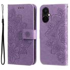 For OnePlus Nord CE3 Seven-petal Flowers Embossing Leather Phone Case(Light Purple) - 1