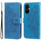 For OnePlus Nord CE3 7-petal Flowers Embossing Leather Phone Case(Blue) - 1