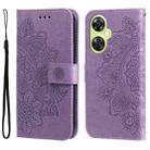 For OnePlus Nord CE 3 Lite/Nord N30 Seven-petal Flowers Embossing Leather Phone Case(Light Purple) - 1