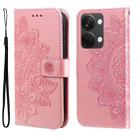 For OnePlus Nord 3/Ace 2V 7-petal Flowers Embossing Leather Phone Case(Rose Gold) - 1