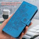 For OnePlus 12 7-petal Flowers Embossing Leather Phone Case(Blue) - 2