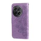 For OnePlus 12R Seven-petal Flowers Embossing Leather Phone Case(Light Purple) - 3