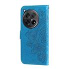 For OnePlus 12R Seven-petal Flowers Embossing Leather Phone Case(Blue) - 3