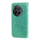 For OnePlus 12R Seven-petal Flowers Embossing Leather Phone Case(Green) - 3