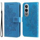 For OnePlus Nord CE4 Seven-petal Flowers Embossing Leather Phone Case(Blue) - 1