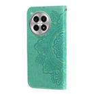 For OnePlus Ace 3 Pro Seven-petal Flowers Embossing Leather Phone Case(Green) - 3