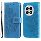 For OnePlus 13 Seven-petal Flowers Embossing Leather Phone Case(Blue) - 1