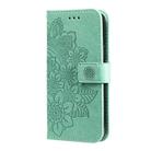 For OnePlus 13R / Ace 5 / Ace 5 Pro Seven-petal Flowers Embossing Leather Phone Case(Green) - 2