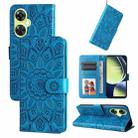 For OnePlus Nord CE 3 Lite / Nord N30 Embossed Sunflower Leather Phone Case(Blue) - 1