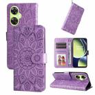 For OnePlus Nord CE 3 Lite/Nord N30 Embossed Sunflower Leather Phone Case(Purple) - 1