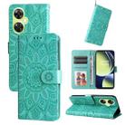 For OnePlus Nord CE 3 Lite/Nord N30 Embossed Sunflower Leather Phone Case(Green) - 1