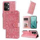 For OnePlus Nord 3 / Ace 2V Embossed Sunflower Leather Phone Case(Rose Gold) - 1