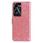 For OnePlus 12R Embossed Sunflower Leather Phone Case(Rose Gold) - 3