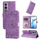 For OnePlus Ace 3V Embossed Sunflower Leather Phone Case(Purple) - 1