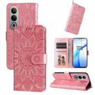 For OnePlus Ace 3V Embossed Sunflower Leather Phone Case(Rose Gold) - 1