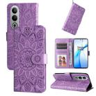 For OnePlus Nord CE4 Embossed Sunflower Leather Phone Case(Purple) - 1