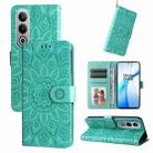 For OnePlus Nord CE4 Embossed Sunflower Leather Phone Case(Green) - 1