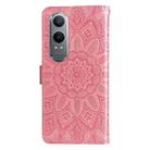 For OnePlus Nord CE4 Lite Embossed Sunflower Leather Phone Case(Rose Gold) - 3