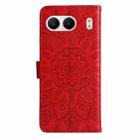 For OnePlus Nord 4 Embossed Sunflower Leather Phone Case(Red) - 3