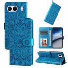 For OnePlus Nord 4 Embossed Sunflower Leather Phone Case(Blue) - 1