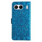 For OnePlus Nord 4 Embossed Sunflower Leather Phone Case(Blue) - 3