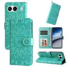 For OnePlus Nord 4 Embossed Sunflower Leather Phone Case(Green) - 1