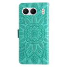 For OnePlus Nord 4 Embossed Sunflower Leather Phone Case(Green) - 3