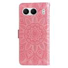 For OnePlus Nord 4 Embossed Sunflower Leather Phone Case(Rose Gold) - 3