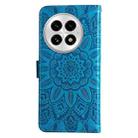 For OnePlus 13 Embossed Sunflower Leather Phone Case(Blue) - 3