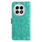 For OnePlus 13 Embossed Sunflower Leather Phone Case(Green) - 3