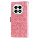 For OnePlus 13 Embossed Sunflower Leather Phone Case(Rose Gold) - 3