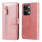 For OnePlus Nord 3/Ace 2V Fashion Calf Texture Zipper Leather Phone Case(Rose Gold) - 1