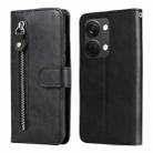 For OnePlus Nord 3/Ace 2V Fashion Calf Texture Zipper Leather Phone Case(Black) - 1