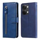 For OnePlus Nord 3/Ace 2V Fashion Calf Texture Zipper Leather Phone Case(Blue) - 1