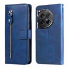 For OnePlus 12 Fashion Calf Texture Zipper Leather Phone Case(Blue) - 1