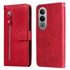 For OnePlus Ace 3V Fashion Calf Texture Zipper Leather Phone Case(Red) - 1