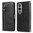 For OnePlus Ace 3V Fashion Calf Texture Zipper Leather Phone Case(Black) - 1