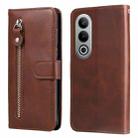 For OnePlus Ace 3V Fashion Calf Texture Zipper Leather Phone Case(Brown) - 1