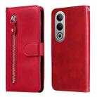 For OnePlus Nord CE4 Fashion Calf Texture Zipper Leather Phone Case(Red) - 1